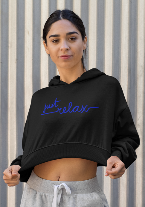 JUST RELAX CROP HOODIE - dmonkeyfamily