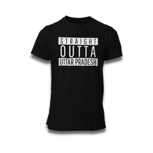 Load image into Gallery viewer, STRAIGHT OUTTA UTTAR PRADES ROUND NECK T-SHIRT - dmonkeyfamily
