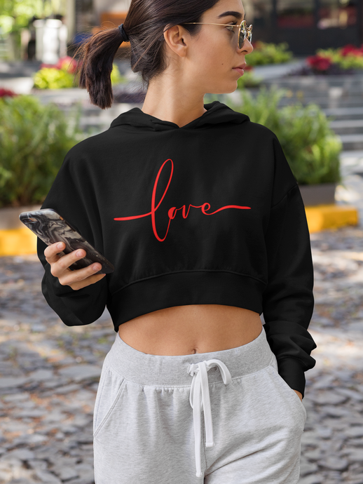 LOVE CROP HOODIE - dmonkeyfamily