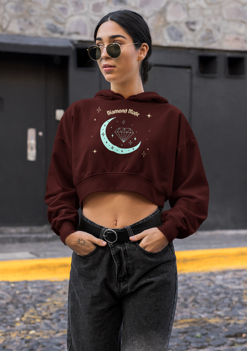 DIAMOND MADE CROP HOODIE - dmonkeyfamily