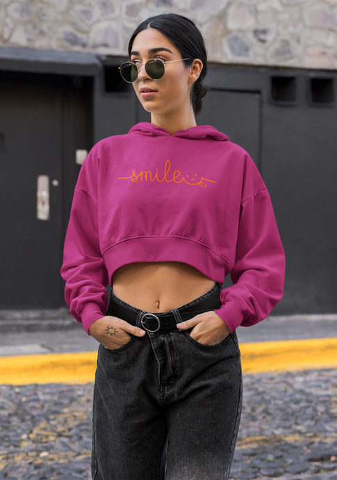 SMILE CROP HOODIE - dmonkeyfamily